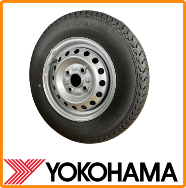【2023年製】ヨコハマ新車装着タイヤ 145/80R12 ホイールセット ハイゼットトラック・ピクシストラック用（新品） 2本のみ